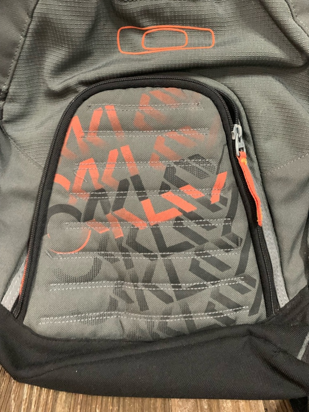 Oakley Gray and Orange Graphic Backpack - Picture 9 of 12